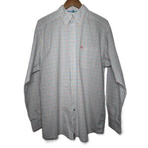 Men's Ariat Pro Series Tattersall Plaid Print Long Sleeve Button-Down Size L